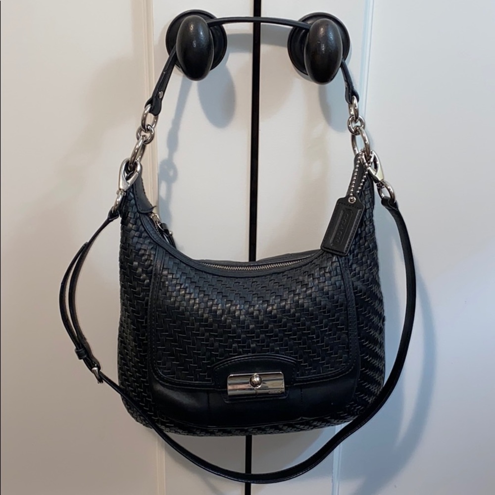 COACH B1269-19314 Kristen hobo bag, black/silver